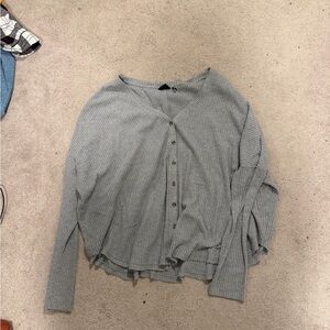 Urban Outfitters Gray Button-Up Sweater